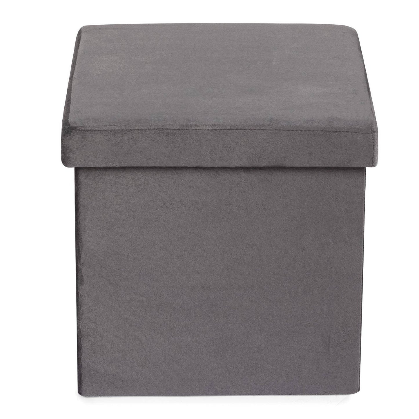 Pouf de rangement gris 38x38xh38 cm