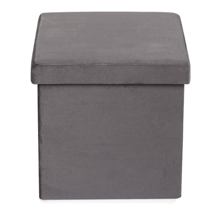 Pouf de rangement gris 38x38xh38 cm