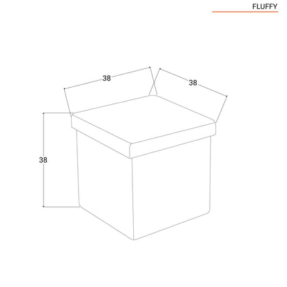 Pouf de rangement gris 38x38xh38 cm