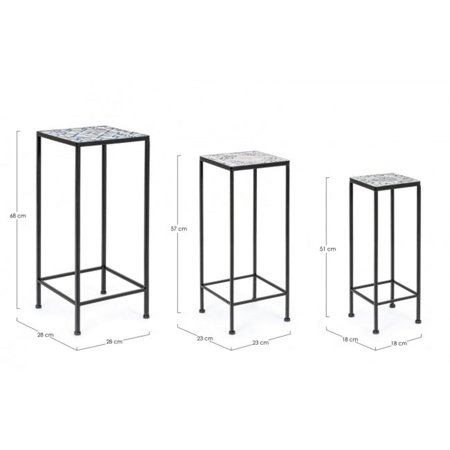 Table basse carrée Erice 23x23x57 cm