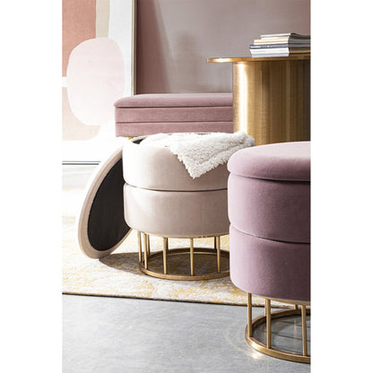 Sgabello mauve 37.5x42 cm, effetto velluto