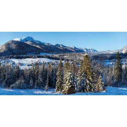 Poster maxi in tela tessuto Winter Village 300x150 cm