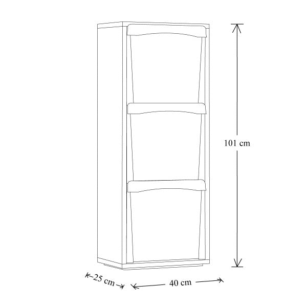 Meuble de tri sélectif en bois de chêne blanchi