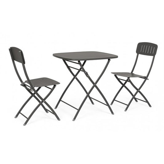 Set 3 pezzi bistrot antracite 44x50x85 cm