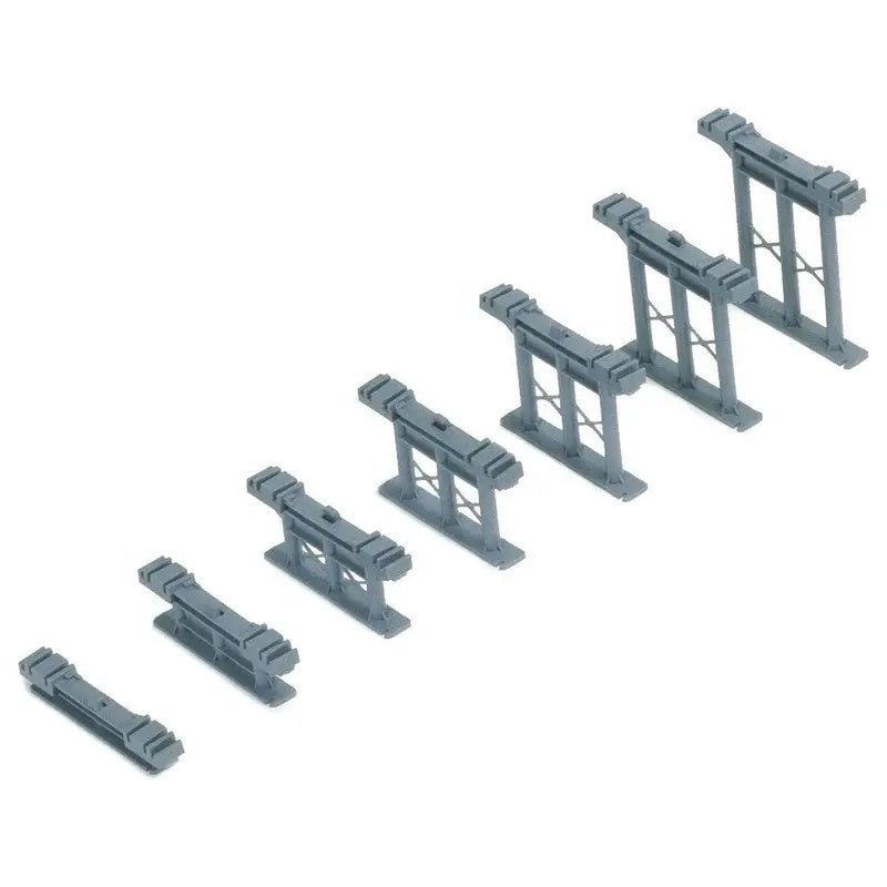Set 7 piloni inclinati per rampe e viadotti 1:76