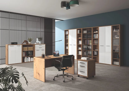 Bureau artisanal en chêne au design minimal cm 140x68,3x74,5 h