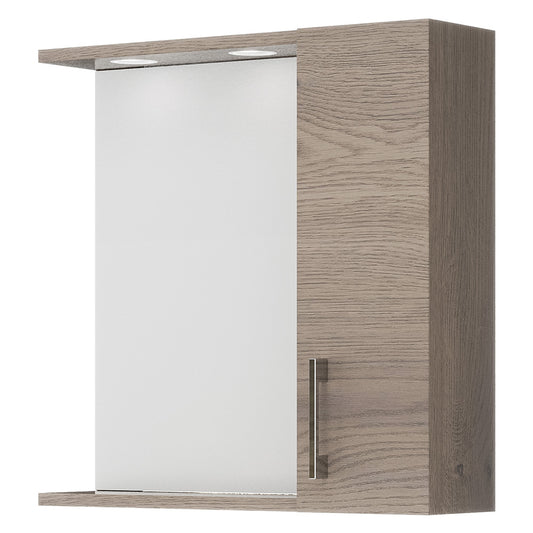 Miroir de salle de bain avec élément mural simple 58 x 16 x H.57 cm