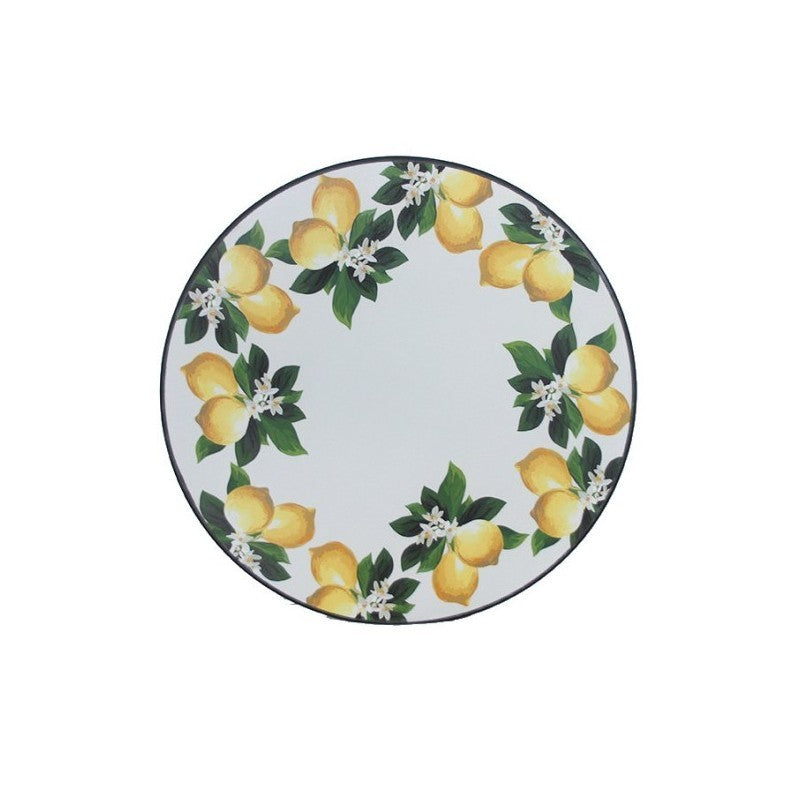 Tavolino tondo Mosaico Lemon Ø 60x75h cm in metallo
