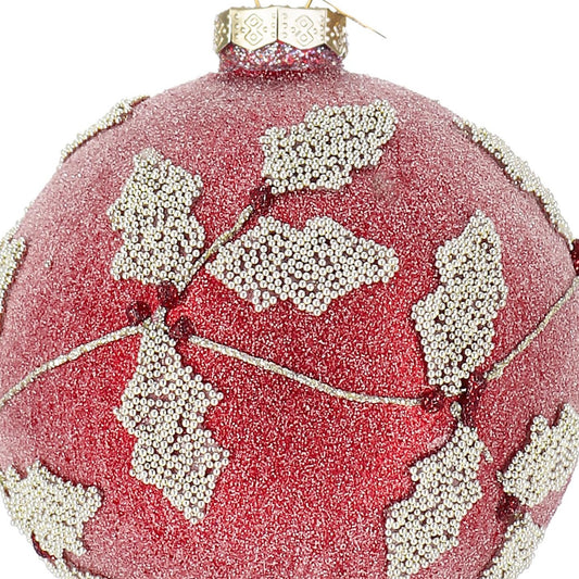 Sfera in vetro Sibyl rosso/champagne Ø 10 cm