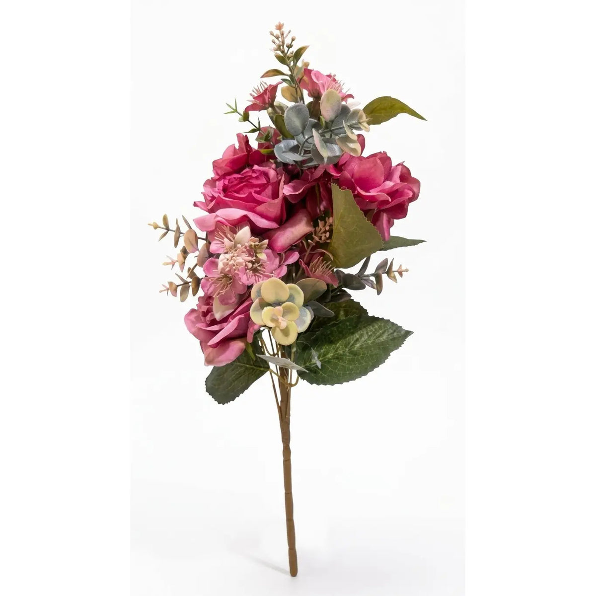 Mazzo frontale rose e ortensie artificiali 50 cm con 8 fiori - 1 pezzo assortito