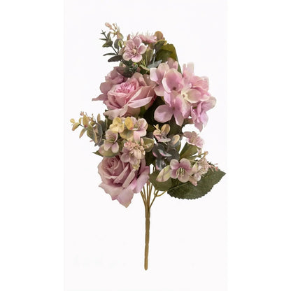 Mazzo frontale peonie e ortensie artificiali 50 cm con 8 fiori - 1 pezzo assortito