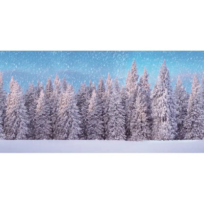 Poster maxi in tela tessile foresta innevata 300x150 cm