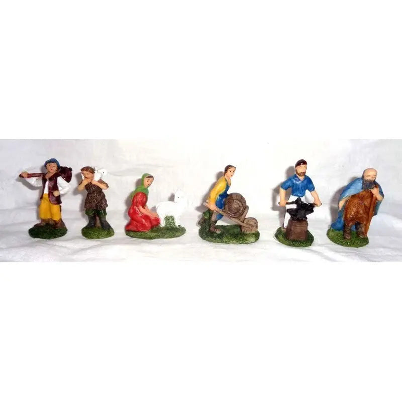 Statuetta pastore per presepe in resina h 6 cm - 1 pezzo assortito