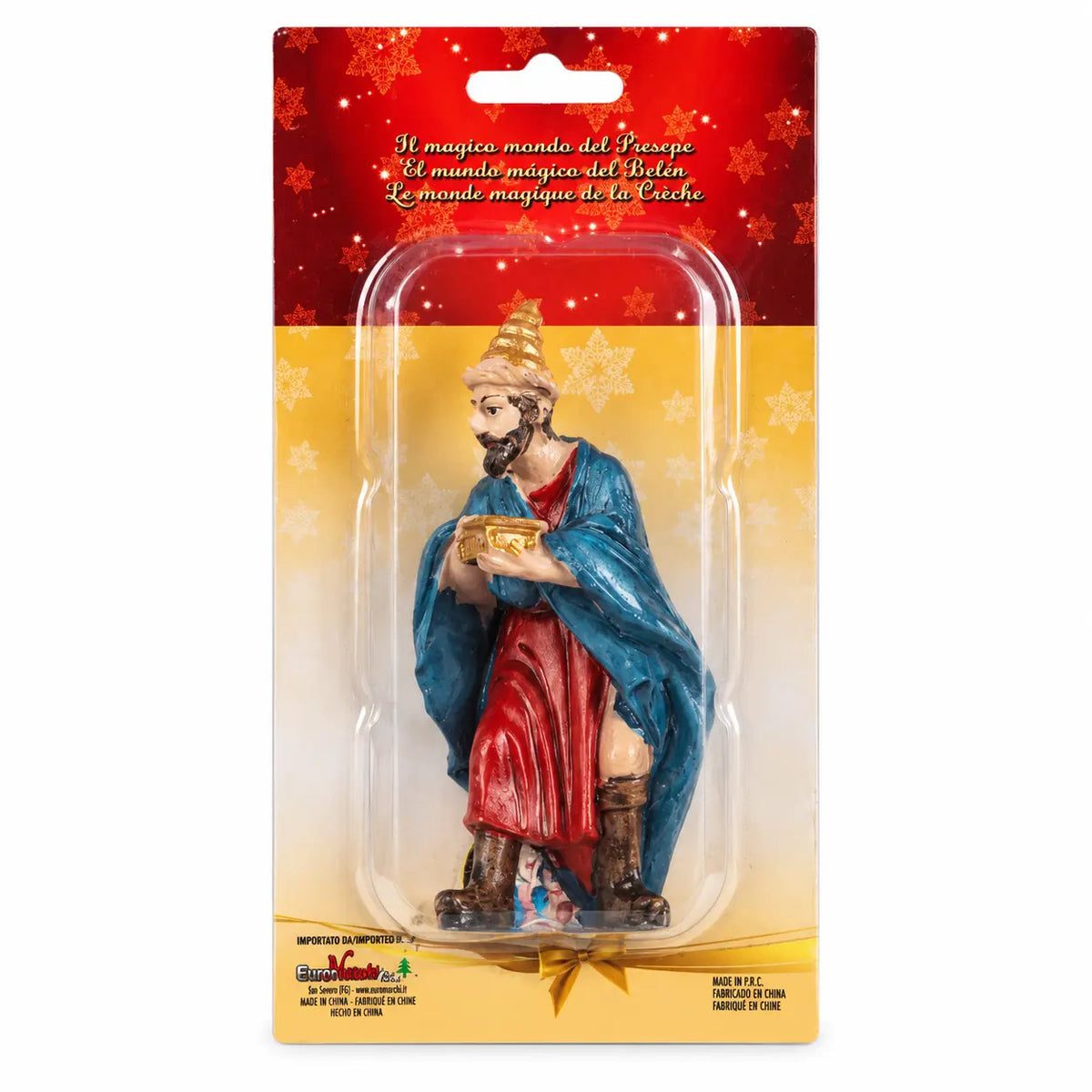 Statuetta Re Magio in resina in blister h 6 cm