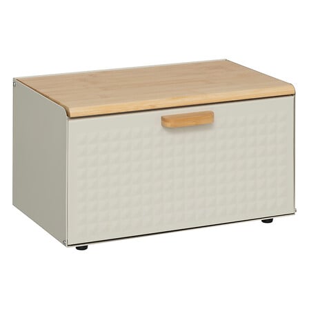 Boîte à pain en bambou et métal x 35,5x20,8x23,5 cm