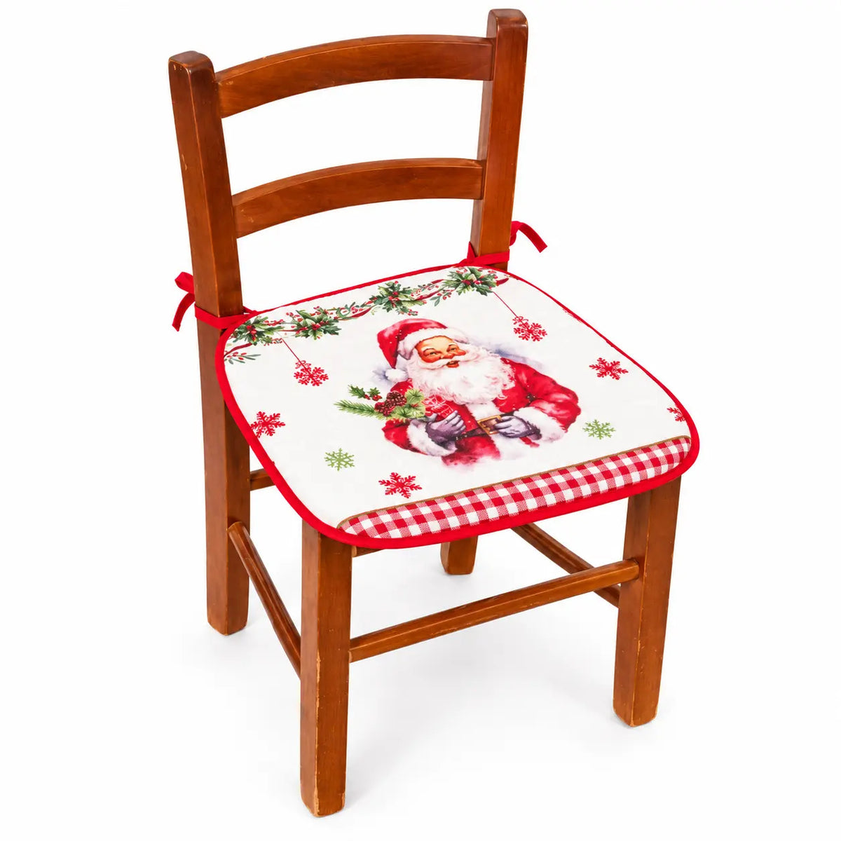 Cuscino da seduta per sedia Babbo Natale in poliestere cm 33 x 38