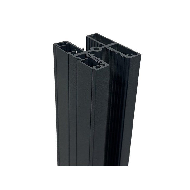 Palo doppio centrale per recinzione in alluminio antracite cm 50×30×194 h