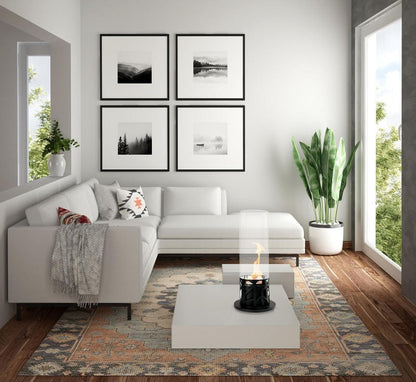 Cheminées au bioéthanol noires sur pied 20,3 x 20,3 xh 50 cm