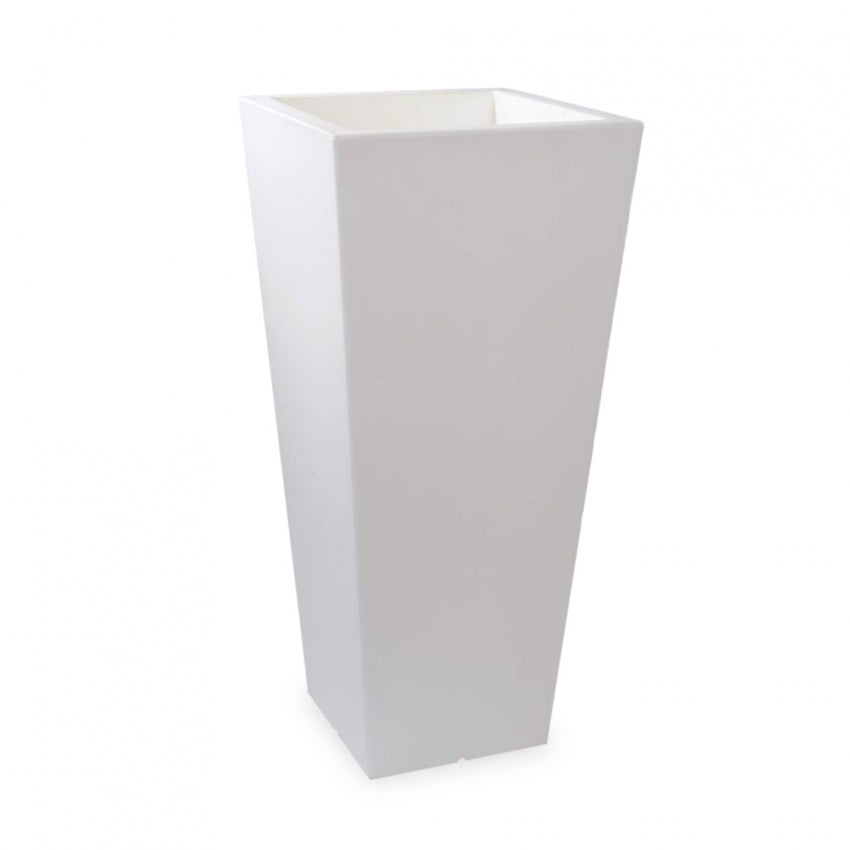 Vase lumineux carré de 85 cm de haut avec kit d'éclairage de jardin extérieur Hydrus.