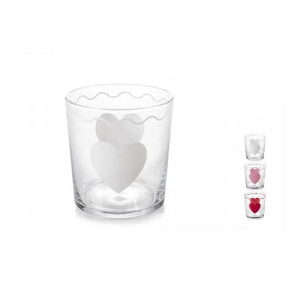 Gobelet en verre décoré coeur 35cl