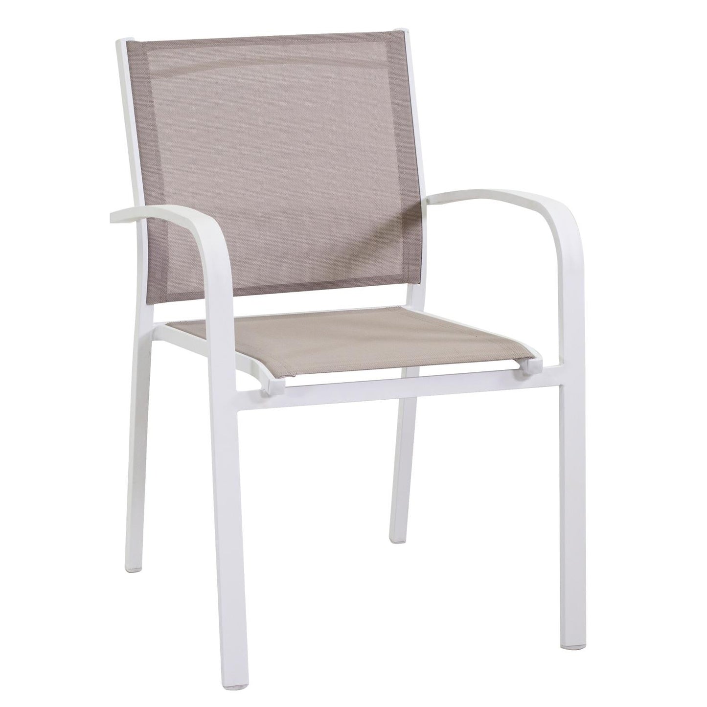 Chaise Empilable en Aluminium Blanc - Dimensions : 56 x 83,5 x 59,5 cm