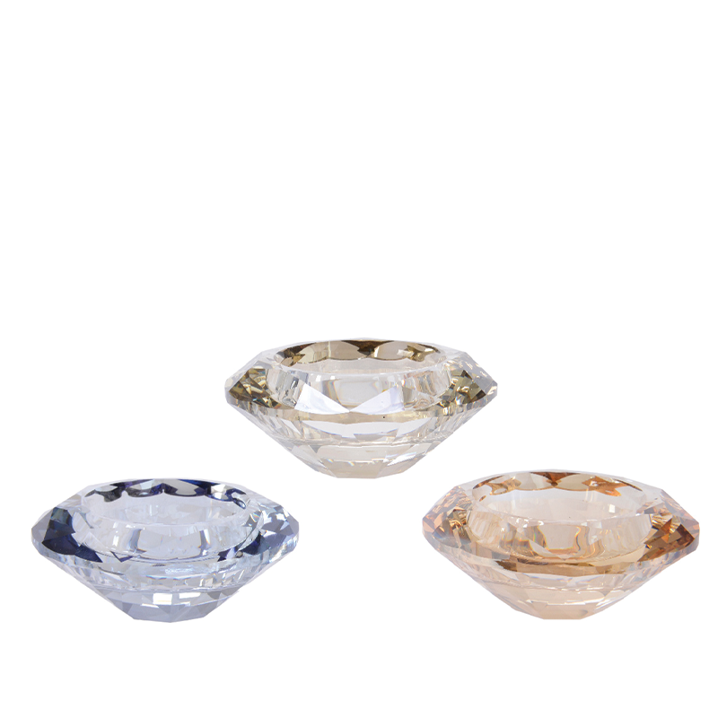 Bougeoir en verre cristal Ø7 cm