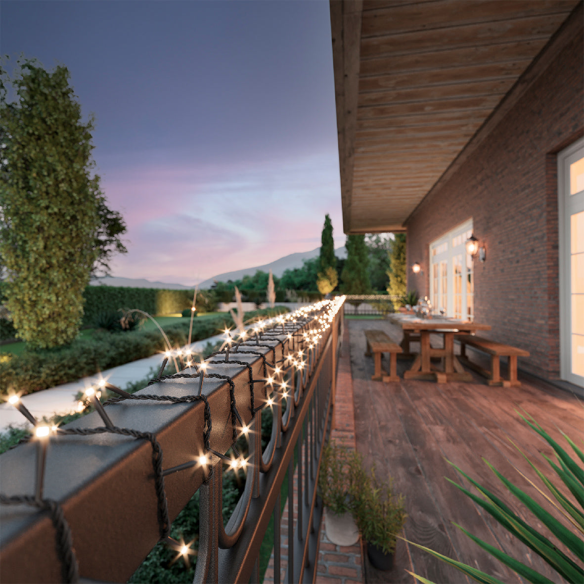 Lampe solaire décorative à effet clignotant 8 fonctions 1800 cm