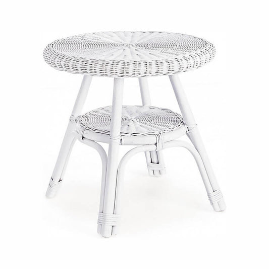Table basse en rotin blanc Alliss D52