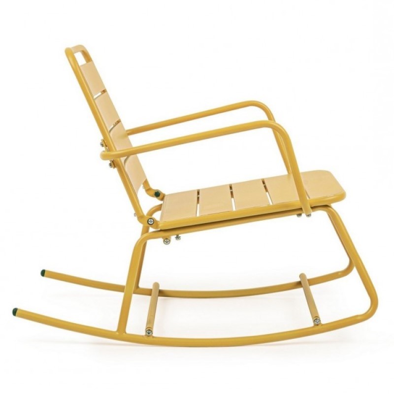 Chaise à bascule Jaune Ocre Lillian Bizzotto avec dimensions 63x90x74h