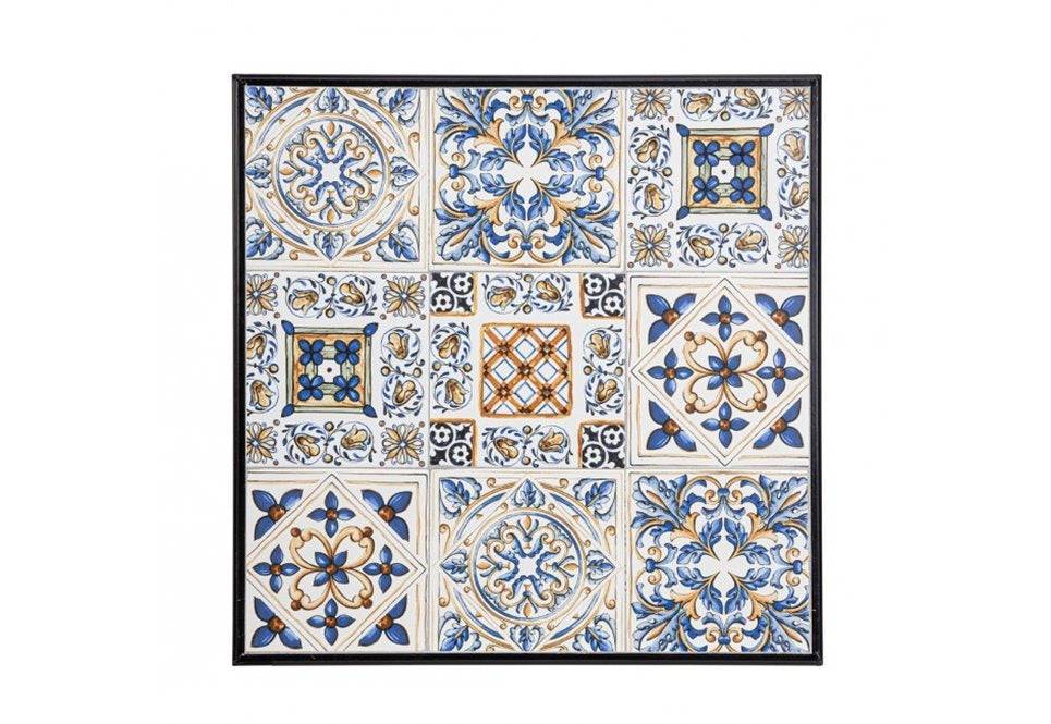 Table Mykonos Qu 60x60 - Structure en acier traité pour extérieur - Plateau en céramique - Facile à assembler