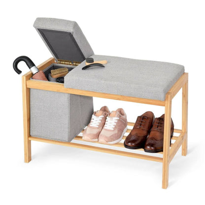 Banc en bois avec conteneur