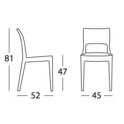 Chaise Jaune En Technopolymère Brillant Isy Scab