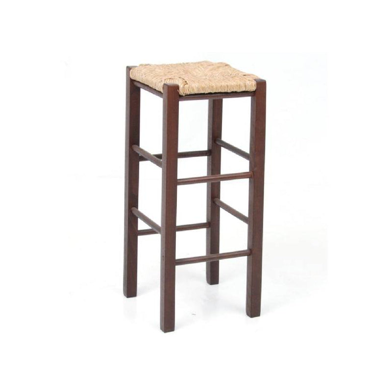 Tabouret en Bois de Hêtre avec Assise en Paille de Seigle - H.70 cm