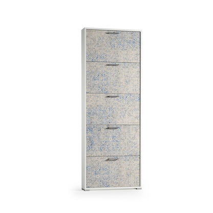 Meuble À Chaussures 5 Portes, Jusqu'à 15 Paires, Blanc Leizu