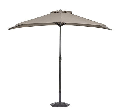 Parapluie Mezzaluna 2.7 Gris Tourterelle - Structure en Acier Enduit de Poudre, Auvent en Polyester 160g/m2