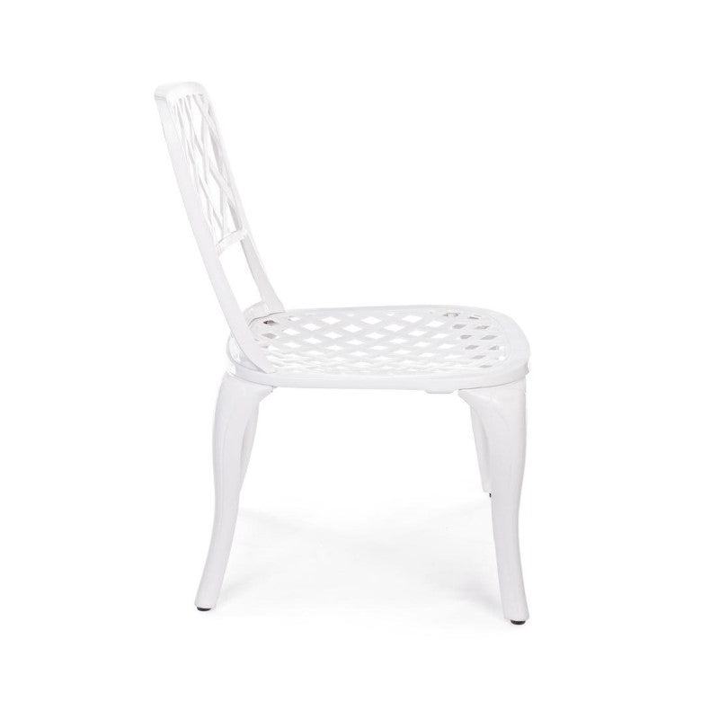 Chaise D'extérieur En Aluminium Blanc Faenza 44x46xh89 Cm