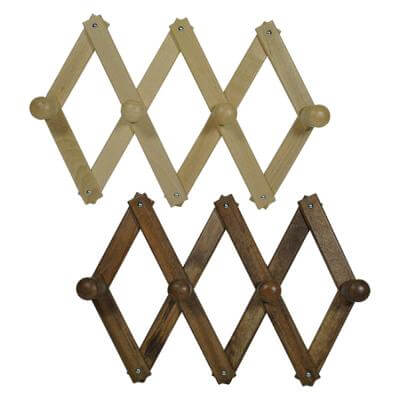 Porte-Manteau Extensible à 4 Places - Bois Clair - 1 Pièce