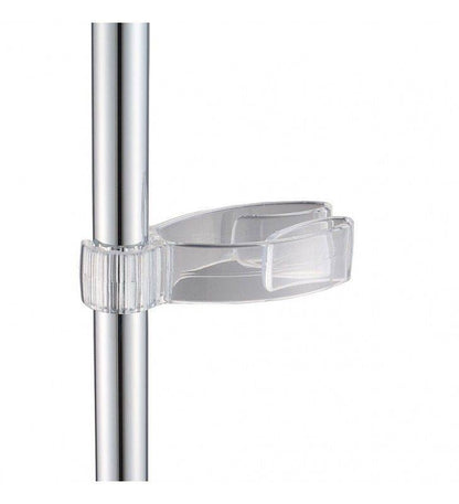 Crochet transparent pour tringles ou colonnes de douche