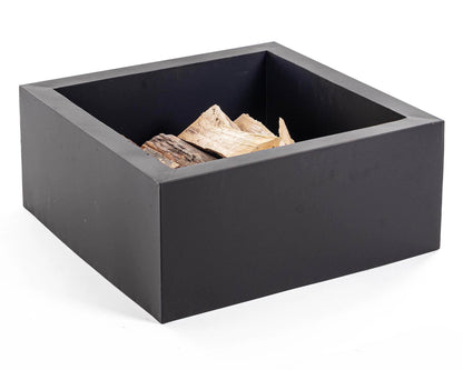 Brasero Bas Carré Noir 60x26h en Acier Résistant