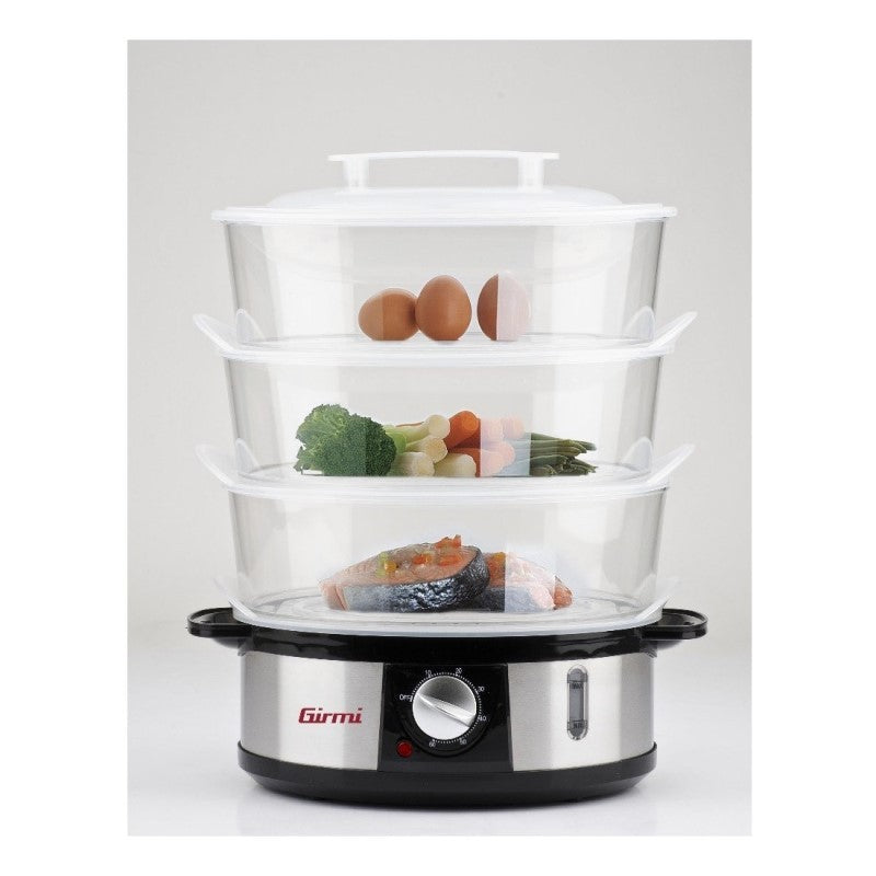 Cuiseur vapeur à trois niveaux Girmi VP26 700/750W en acier inoxydable