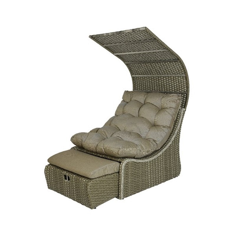 Fauteuil lit Daybed Siesta en osier Taupe - 108x90x150 cm