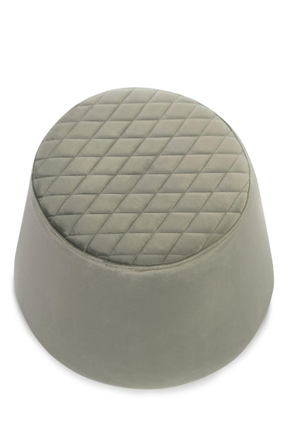 Pouf en velours métal gris 46,5 x 46,5 xh 33 cm