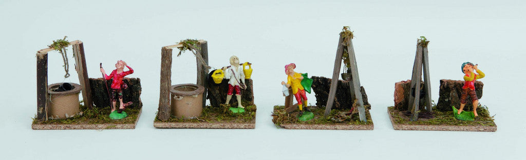 Disp.Scena Pastore Cm.14X8X13H Avec Puits Et Pot On Fire 4 Mod.Ass. décoration de Noël