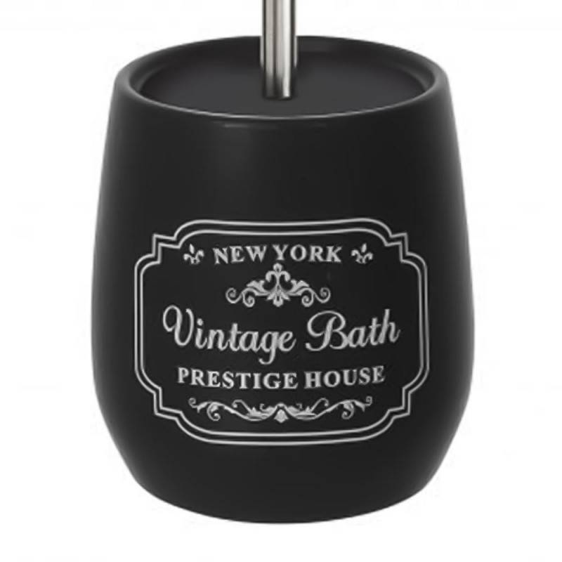 Porte-brosse de toilette noir série New York