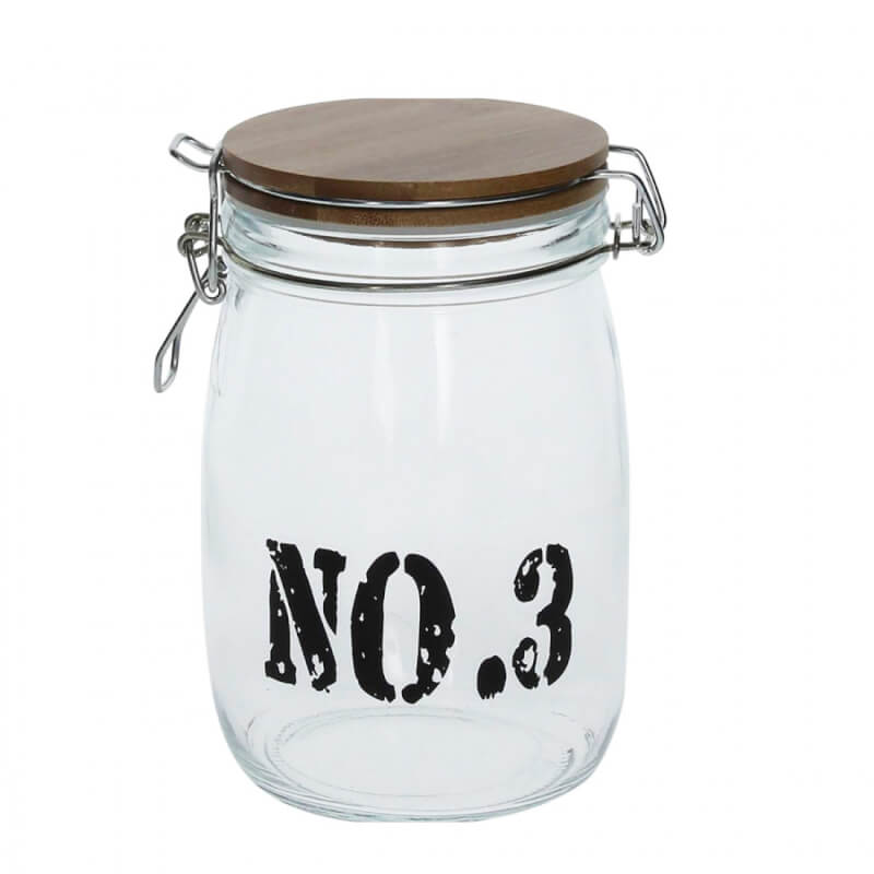 Pot en verre avec couvercle transparent - 1000 cc