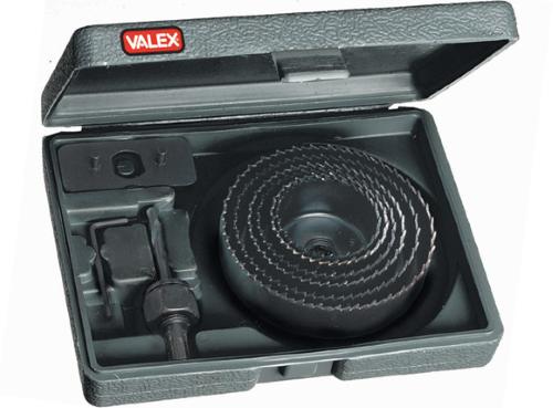 Valex Lot de 9 défonceuses et scies cloches Ø51-102 mm pour bois, plastique et plaques de plâtre - 1980434