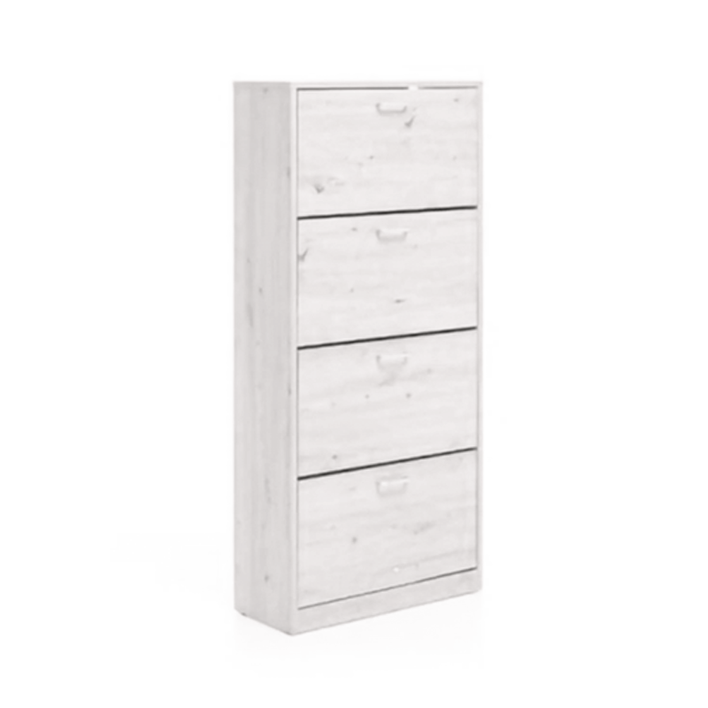 Étagère à chaussures London à 4 portes, blanc - Organisez vos chaussures avec style