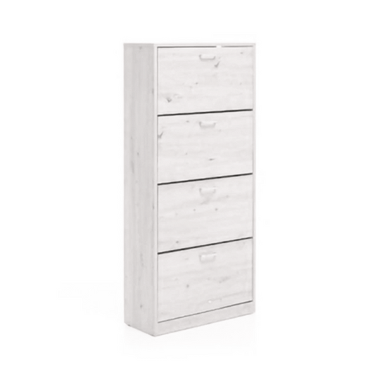 Étagère à chaussures London à 4 portes, blanc - Organisez vos chaussures avec style