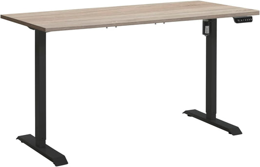Bureau réglable en hauteur Bureau debout ENERGIA 150x69 cm Coloris chêne miel et noir