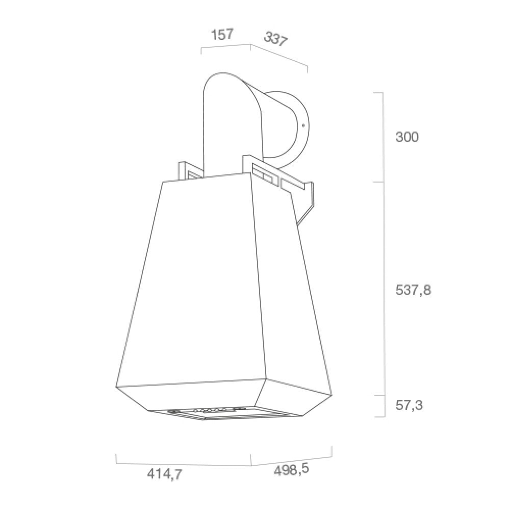 Hotte aspirante DIAMOND en inox cuivre miroir 50 cm